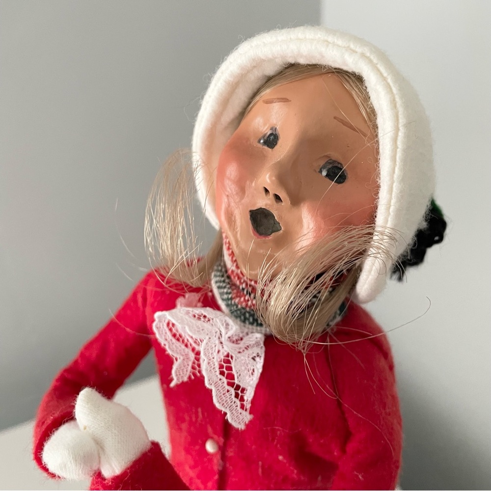 Caroler with Plaid & Red Coat by Byers' Choice - Picture 3 of 8